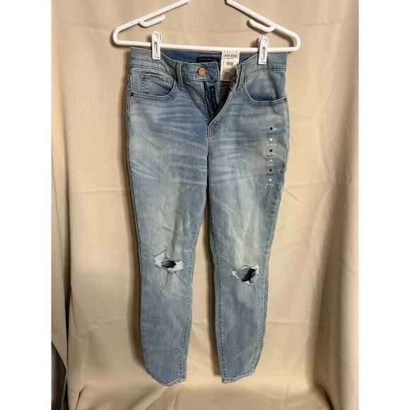 Lucky Brand Ava Mid Rise Skinny Jeans Size 8/29 Distressed Light Wash Denim - Picture 1 of 7